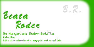 beata roder business card